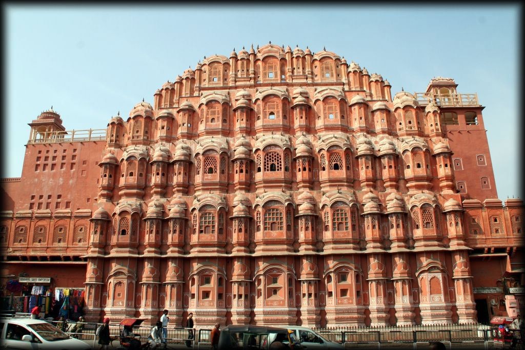 The Hawa Mahal (Palace of Winds) was built in 1799 as a comfrotable retreat for Maharaja Sawai Pratap Singh.  It's designed to catch the breeze.